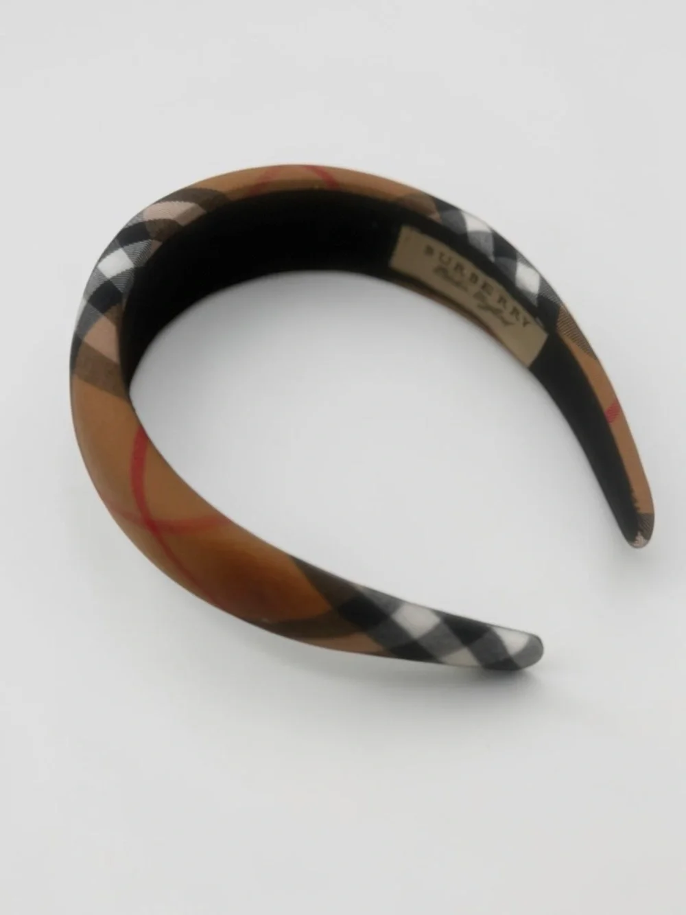 Burberry Vintage Classic Plaid Padded Headband - Brown Pattern - Picture 3 of 7